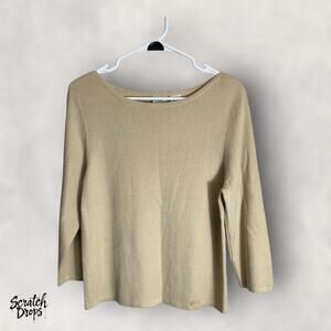 Vintage Giorgio Fiorline Sweater Size M Women's Beige Knit Retro Fashion Top